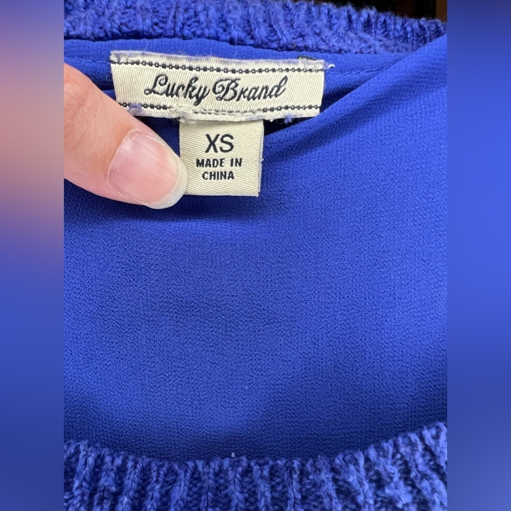 Lucky Brand  Cinema Sweater, Size XS, Blue - Picture 9 of 11